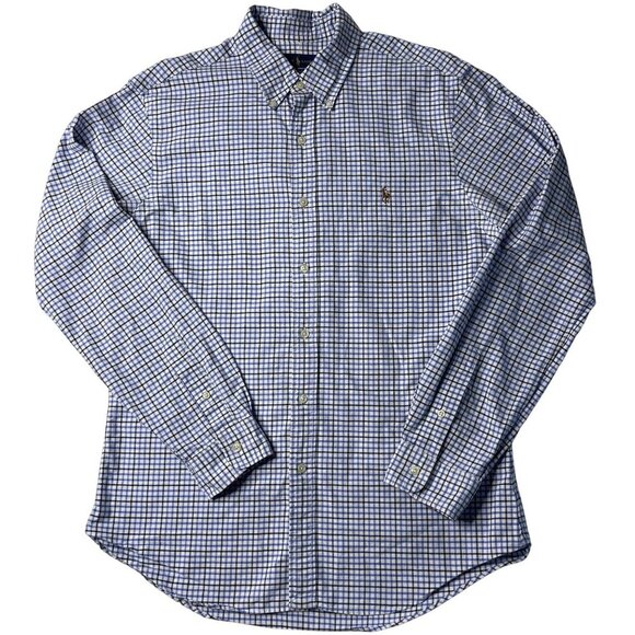 Polo Ralph Lauren Other - Polo Ralph Lauren Mens L Slim Fit Blue White Long Sleeve Button-Up Shirt Office